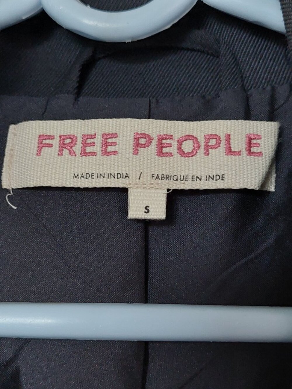 Free People Women's Sz S Ballet School Blazer Embroider Patch Navy - Picture 6 of 9